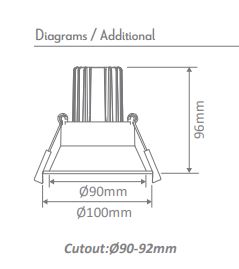 Domus CELL-13-D90 Round 13W LED Kit 5 CCT Diagram
