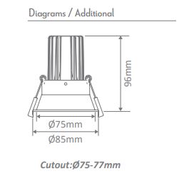 Domus CELL-9-T75 Round 9W LED Kit 5 CCT Diagram
