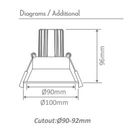 Domus CELL-9-D90 Round 9W LED Kit 5 CCT Diagram