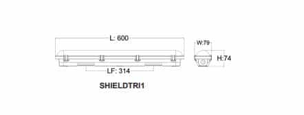 SHIELDTRI1 CLA EXT LED W/PROOF DUAL POWER and TRI CCT BATTENS 2