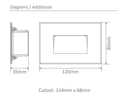 Domus Zone-4 LED Wall Light Indoor/Outdoor Diagram